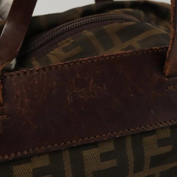 FENDI Zucca Canvas Hand Bag Black Brown Auth - Picture 10 of 15